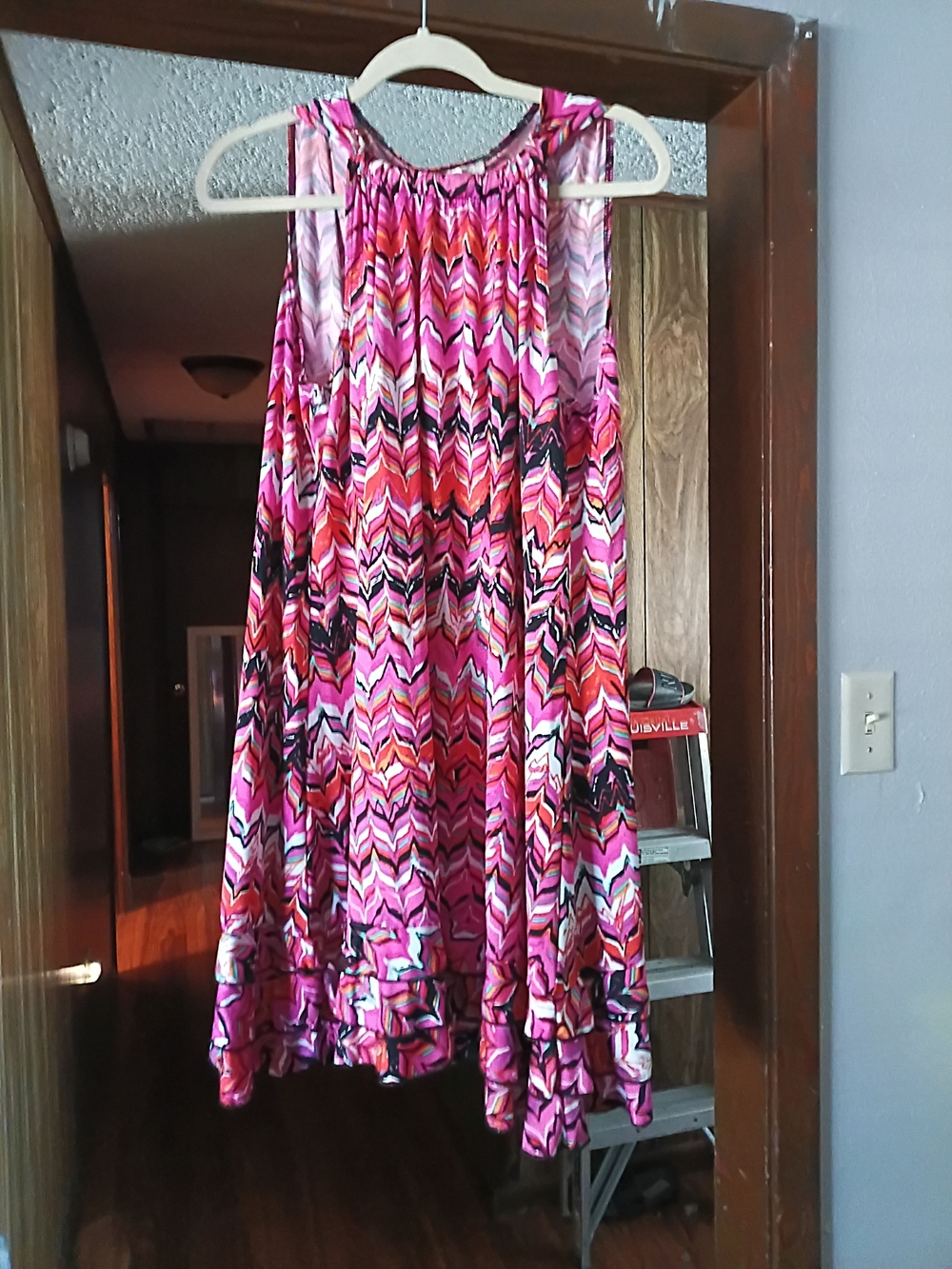 Pink Chevron Print A-Line Women's Skirt